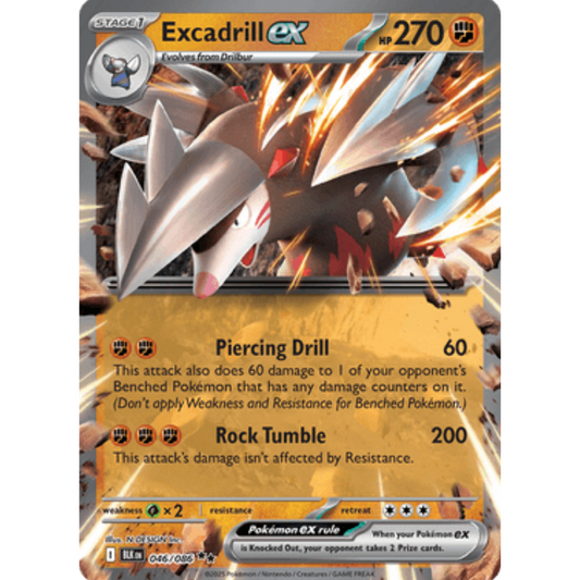 Excadrill ex 046/086  - Holofoil SV Black Bolt - Double Rare