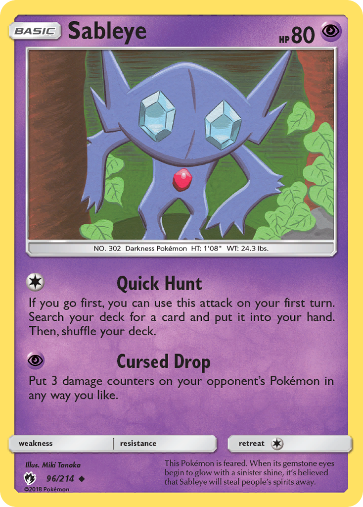 Sableye 096  SM  Lost Thunder - Uncommon