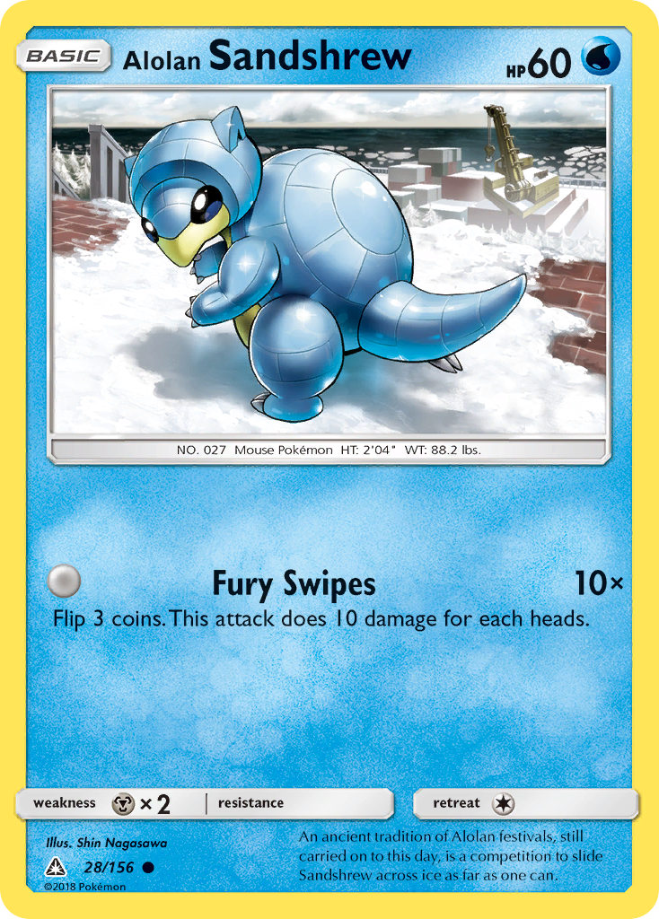 Alolan Sandshrew 028  SM  Ultra Prism - Common