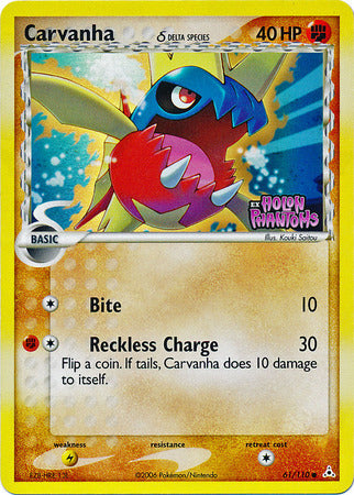 Carvanha (Delta Species) 061  - Reverse Holofoil Holon Phantoms - Common