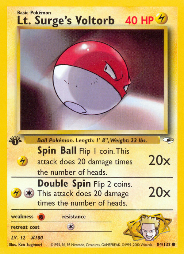 Lt. Surge's Voltorb 084  - 1st Edition Gym Heroes - Common