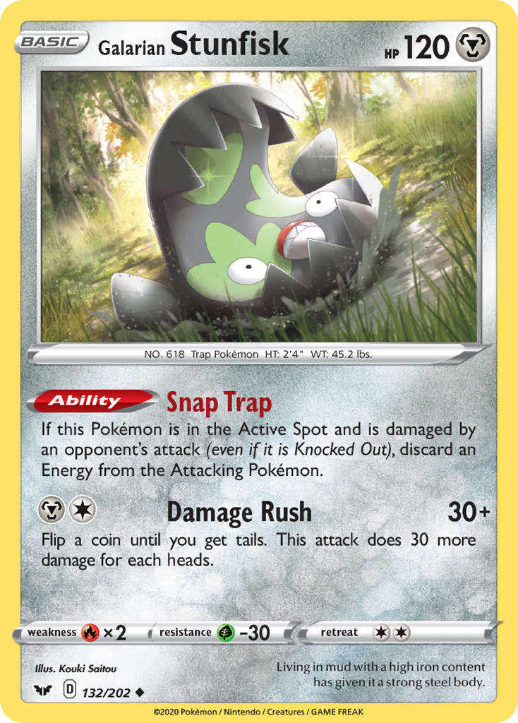 Galarian Stunfisk 132  SWSH01 Sword & Shield Base Set - Uncommon