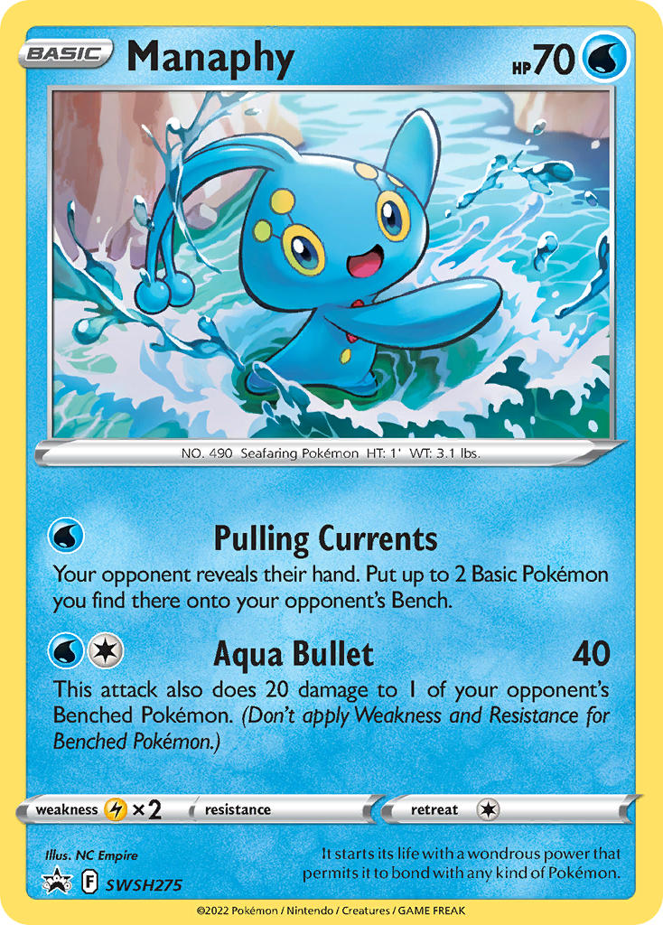 Manaphy SWSH275  - Holofoil SWSH Sword & Shield Promo Cards - Promo