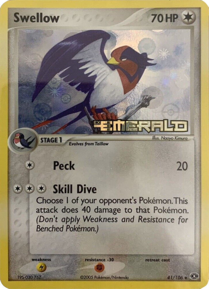 Swellow  - Reverse Holofoil Emerald - Uncommon