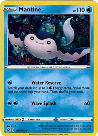 Mantine SWSH026  - Holofoil SWSH Sword & Shield Promo Cards - Promo