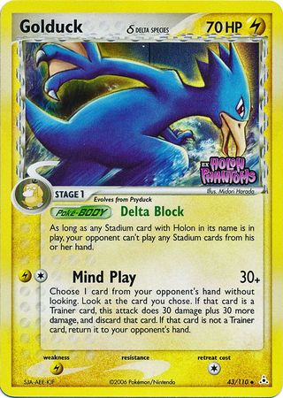 Golduck (Delta Species)  - Reverse Holofoil Holon Phantoms - Uncommon