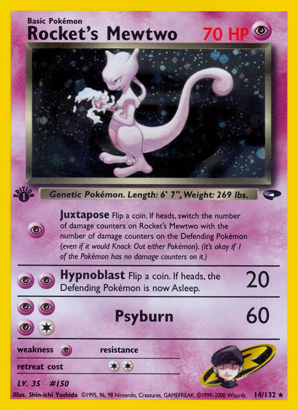 Rocket's Mewtwo  - 1st Edition Holofoil Gym Challenge - Holo Rare