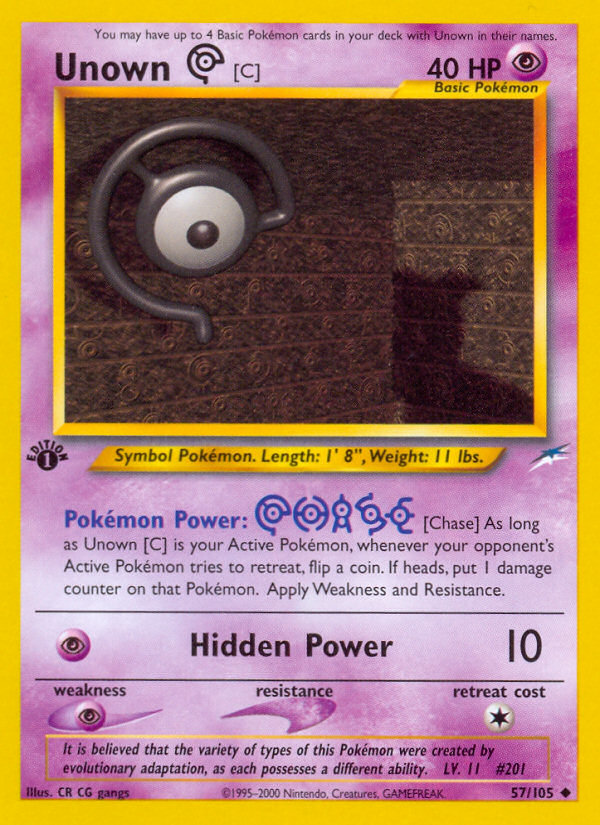 Unown [C]/105  - 1st Edition Neo Destiny - Uncommon
