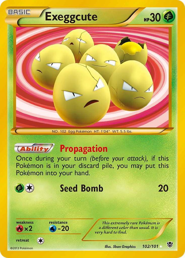 Exeggcute (102 Secret Rare)  - Holofoil Plasma Blast - Secret Rare