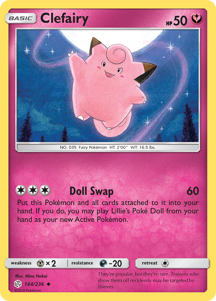 Clefairy 144  SM  Cosmic Eclipse - Uncommon