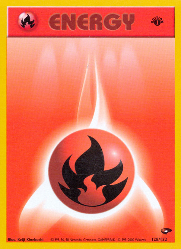 Fire Energy 128  - 1st Edition Gym Challenge - Common