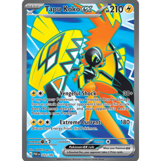 Tapu Koko ex 222/182  - Holofoil SV04 Paradox Rift - Ultra Rare