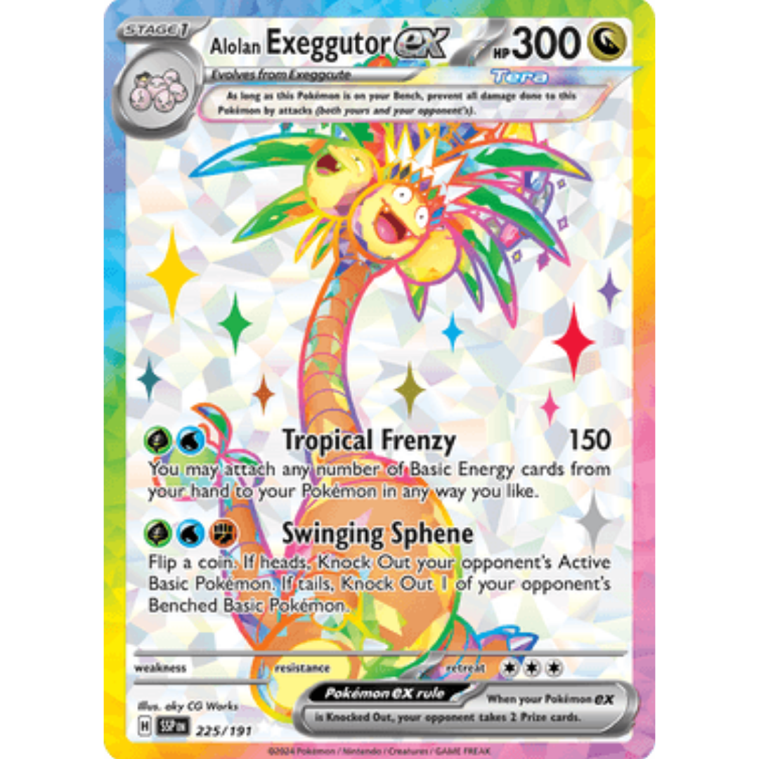 Alolan Exeggutor ex 225/191  - Holofoil SV08 Surging Sparks - Ultra Rare