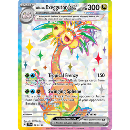 Alolan Exeggutor ex 225/191  - Holofoil SV08 Surging Sparks - Ultra Rare