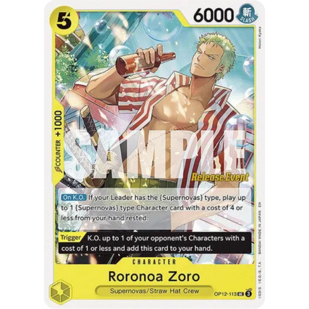 Roronoa Zoro (113) (OP12-113) - Legacy of the Master Release Event Cards