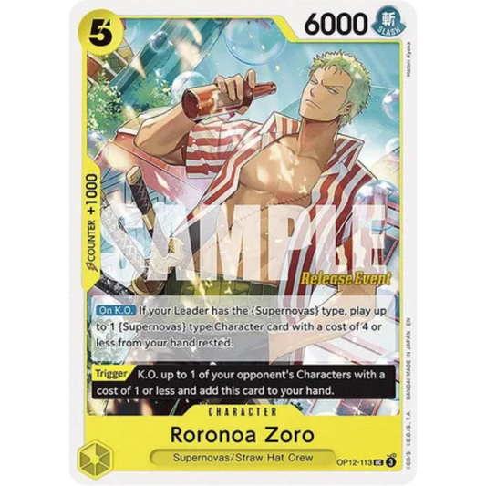 Roronoa Zoro (113) (OP12-113) - Legacy of the Master Release Event Cards