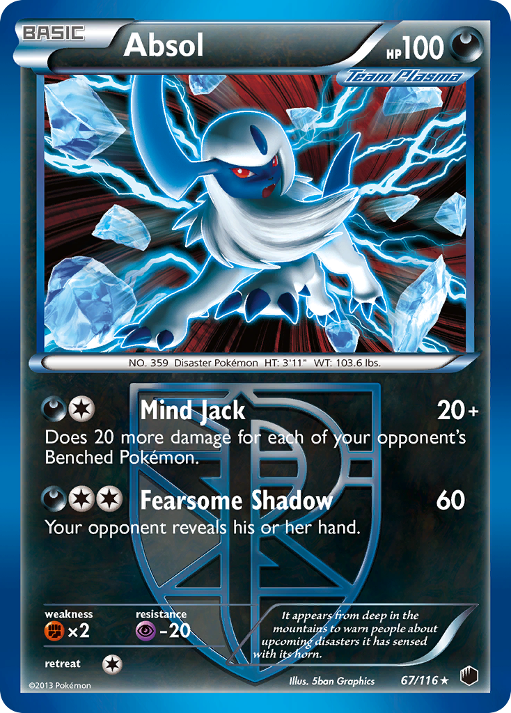 Absol (Team Plasma)  - Holofoil Plasma Freeze - Holo Rare