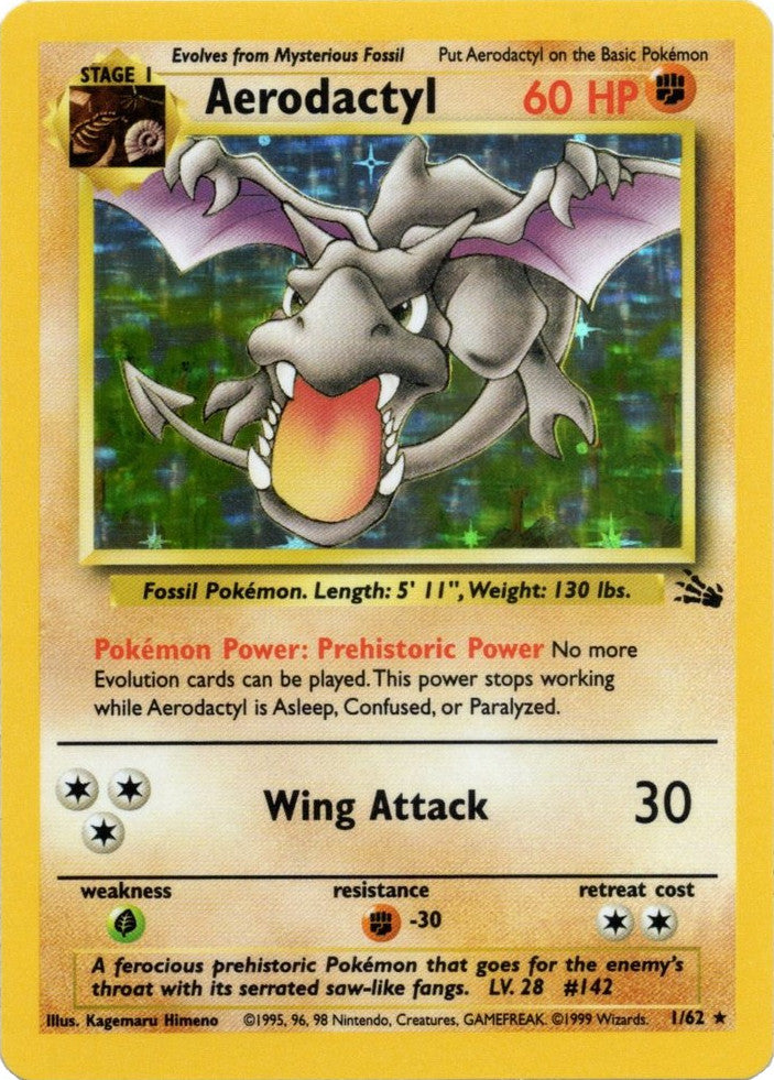 Aerodactyl (1) 001  - 1st Edition Holofoil Fossil - Holo Rare