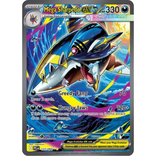 Mega Sharpedo ex 127/094  - Holofoil ME02 Phantasmal Flames - Special Illustration Rare
