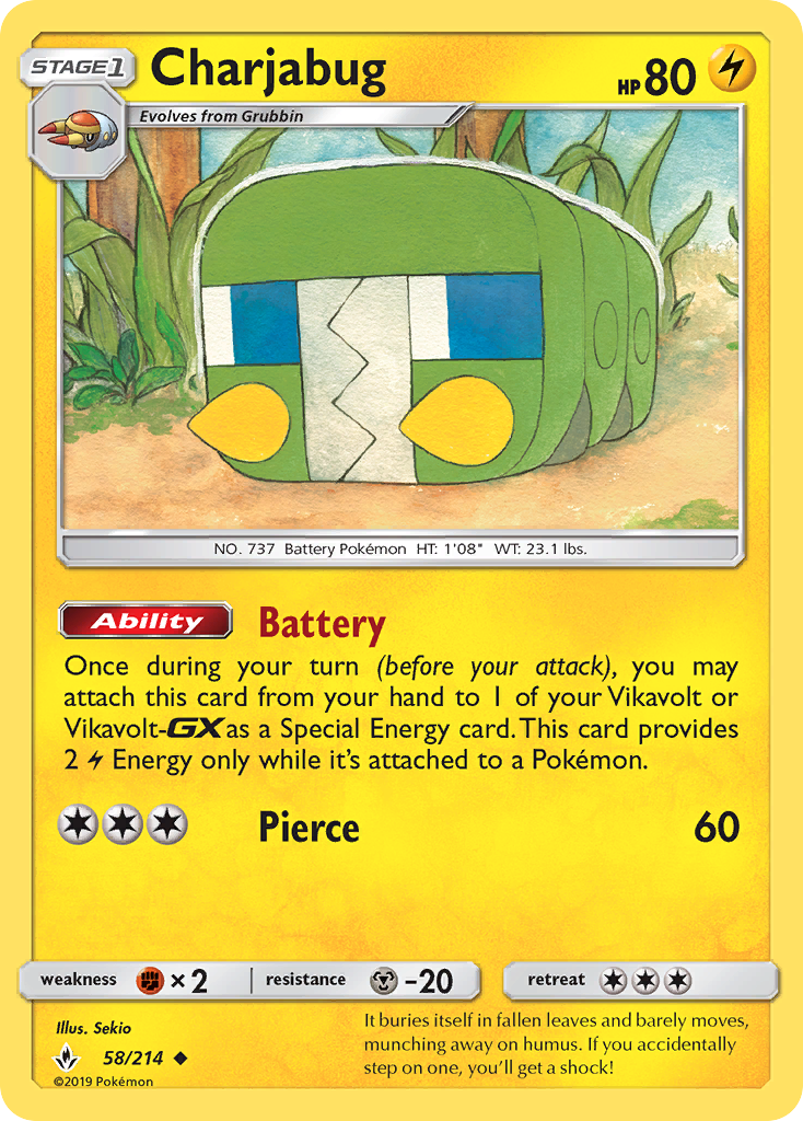 Charjabug 058  SM  Unbroken Bonds - Uncommon