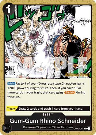 Gum-Gum Rhino Schneider (OP10-097) - Royal Blood Release Event Cards