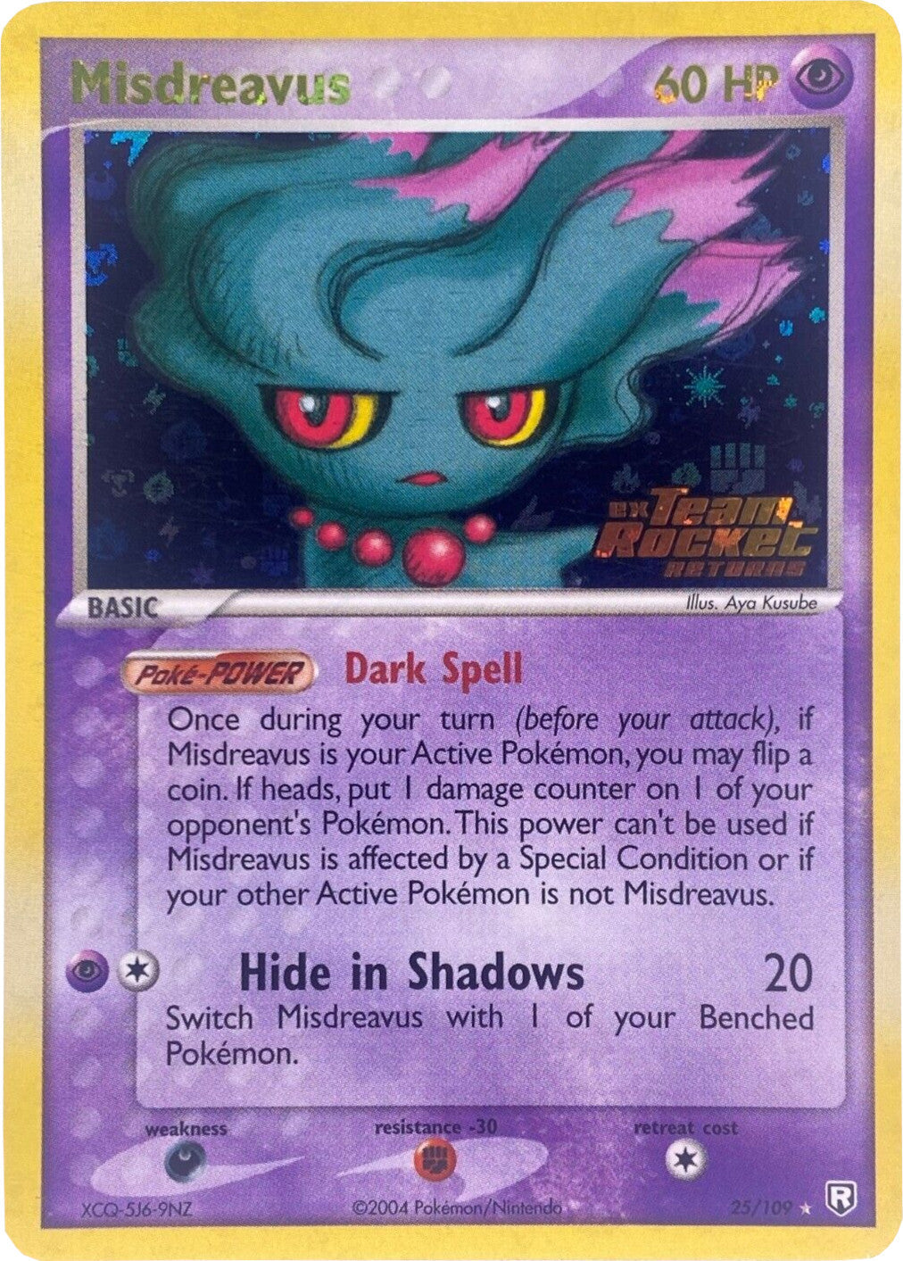 Misdreavus 025  - Reverse Holofoil Team Rocket Returns - Rare
