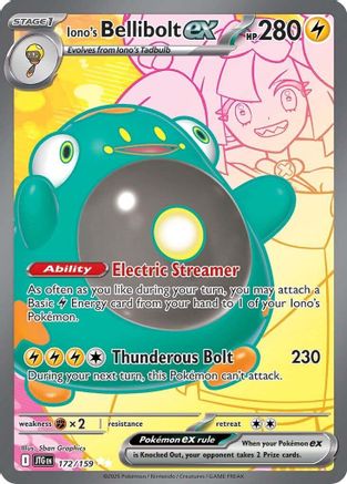 Iono's Bellibolt ex 172/159  - Holofoil SV09 Journey Together - Ultra Rare