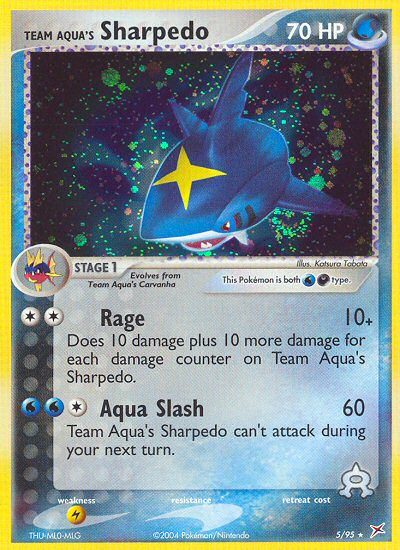 Team Aqua's Sharpedo - 5/95/95  - Holofoil Team Magma vs Team Aqua - Holo Rare