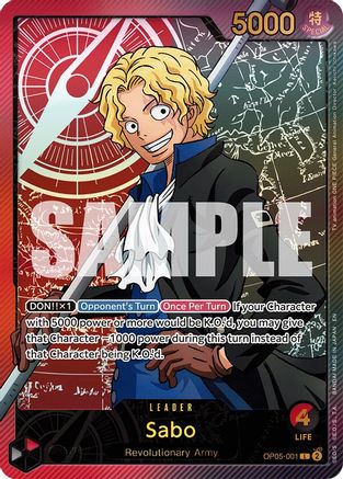 Sabo (SPR) (OP05-001) - Extra Booster: Anime 25th Collection Foil
