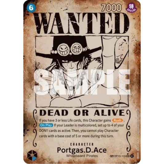 Portgas.D.Ace (119) (Wanted Poster) (OP13-119) - Carrying On His Will Foil