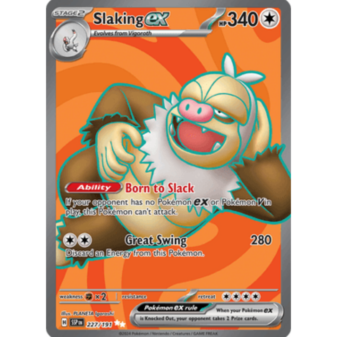 Slaking ex 227/191  - Holofoil SV08 Surging Sparks - Ultra Rare