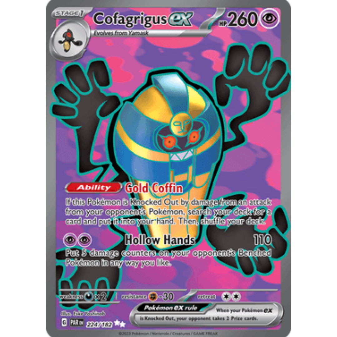 Cofagrigus ex 224/182  - Holofoil SV04 Paradox Rift - Ultra Rare