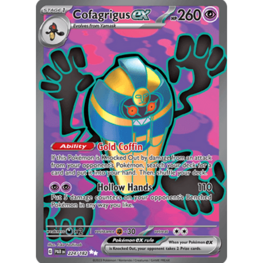 Cofagrigus ex 224/182  - Holofoil SV04 Paradox Rift - Ultra Rare
