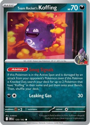 Team Rocket's Koffing 125  SV10 Destined Rivals - Common
