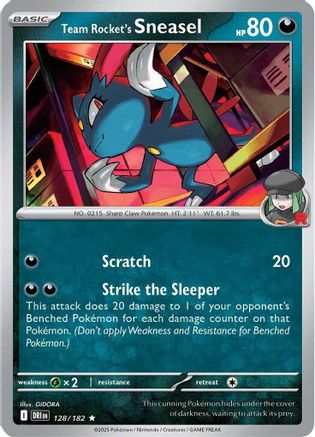 Team Rocket's Sneasel 128  - Reverse Holofoil SV10 Destined Rivals - Rare