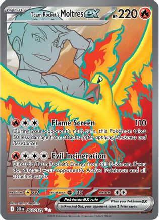 Team Rocket's Moltres ex 208/182  - Holofoil SV10 Destined Rivals - Ultra Rare