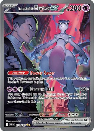 Team Rocket's Mewtwo ex 231/182  - Holofoil SV10 Destined Rivals - Special Illustration Rare