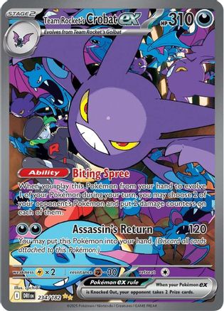 Team Rocket's Crobat ex 234/182  - Holofoil SV10 Destined Rivals - Special Illustration Rare