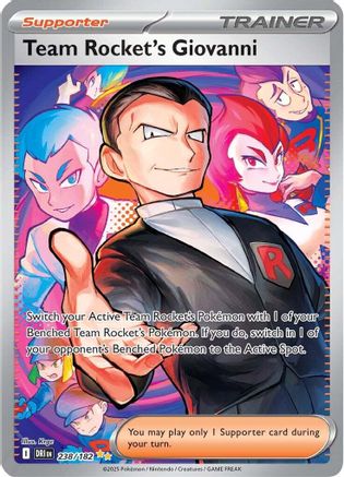 Team Rocket's Giovanni 238/182  - Holofoil SV10 Destined Rivals - Special Illustration Rare