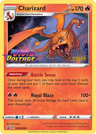 Charizard - SWSH066 (Prerelease) [Staff]  - Holofoil SWSH Sword & Shield Promo Cards - Promo