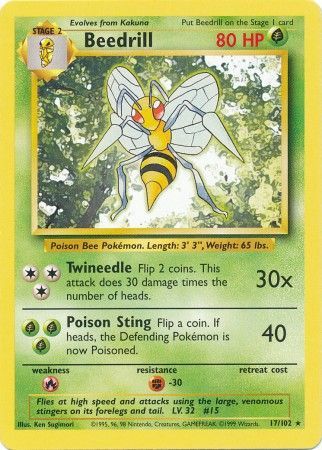 Beedrill 017/102  Base Set - Rare