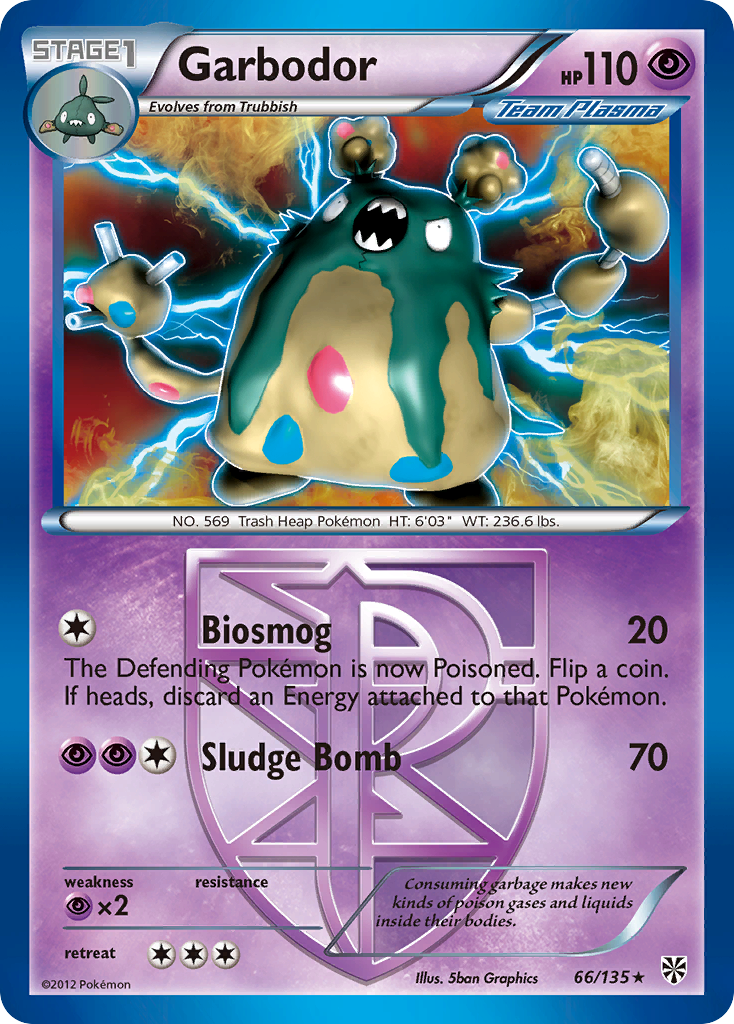 Garbodor (Team Plasma) (66) 066  - Holofoil Plasma Storm - Holo Rare