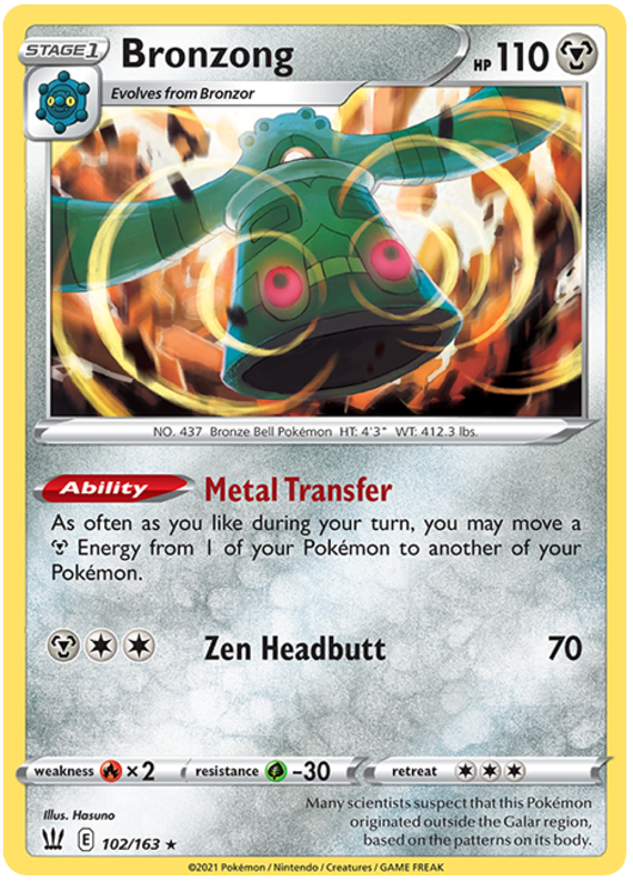 Bronzong 102  - Holofoil SWSH05 Battle Styles - Holo Rare