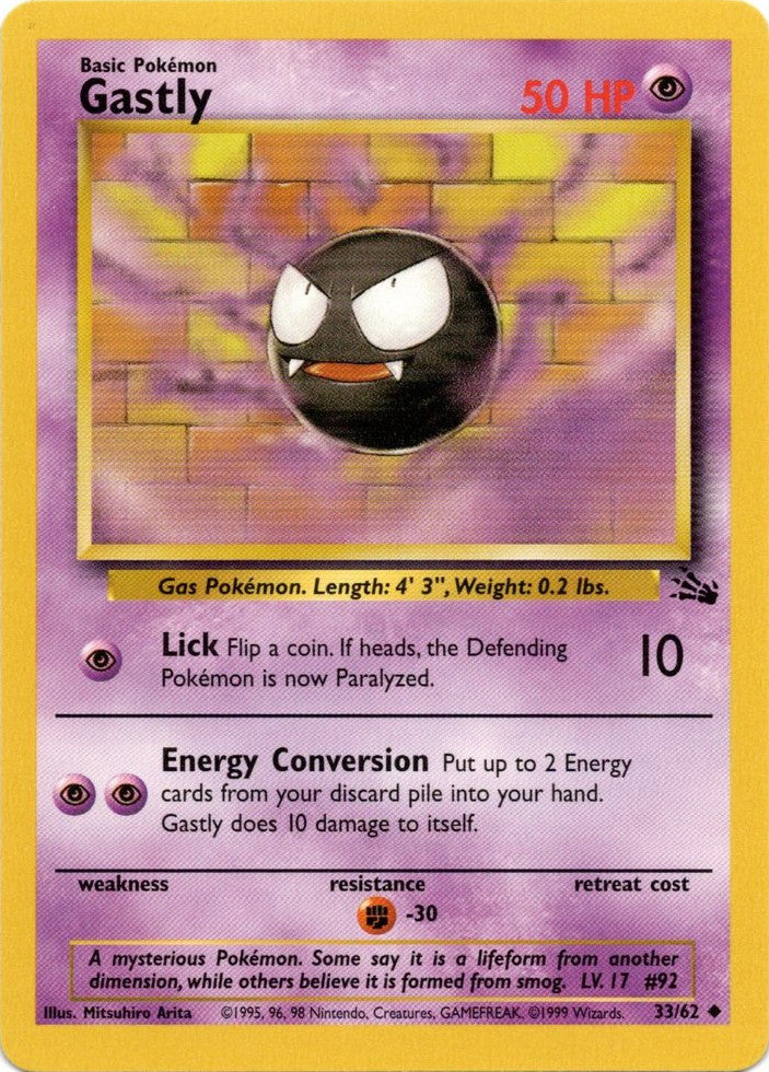 Gastly 033  - Unlimited Fossil - Uncommon