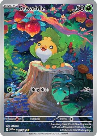 Sewaddle 087/086  - Holofoil SV White Flare - Illustration Rare