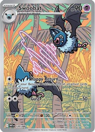 Swoobat 120/086  - Holofoil SV White Flare - Illustration Rare