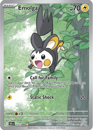 Emolga 112/086  - Holofoil SV Black Bolt - Illustration Rare