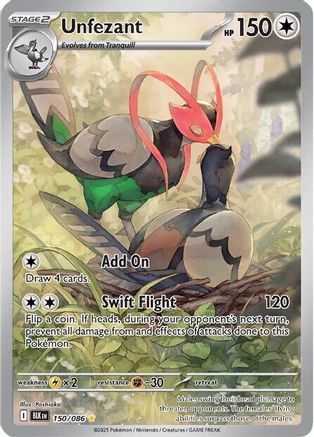 Unfezant 150/086  - Holofoil SV Black Bolt - Illustration Rare