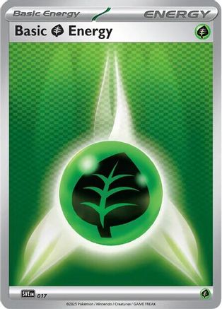 Basic Grass Energy 017  - Reverse Holofoil SVE Scarlet & Violet Energies - Common