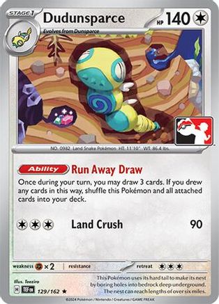 Dudunsparce 129/162  - Holofoil Prize Pack Series Cards - Rare